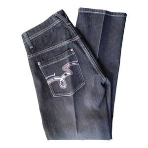 5ive Jungle & Co. Denim Jeans Men Size 32 Black Embroidered Back Pockets